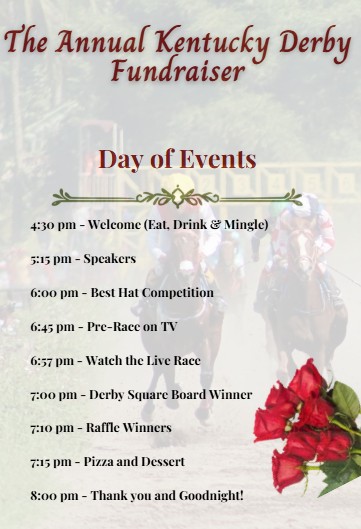 Annual Kentucky Derby Fundraiser Event agenda